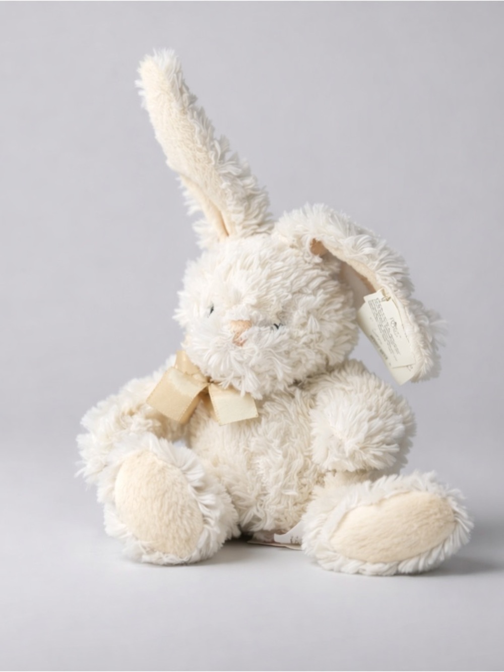 Russ “Hippity” Easter Bunny Plush - Cream Soft Bean Rabbit w/ Ribbon (11”)